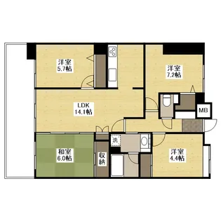 ナタリーマリナタウンウエストデッキ【9階】の間取り