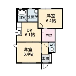 ウィングス緑井 B棟【1階】の間取り