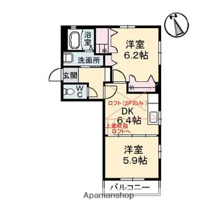 ベルヴュー長束 Ⅱ番館【2階】の間取り