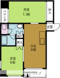 グリーンハイツ多田【5階】の間取り