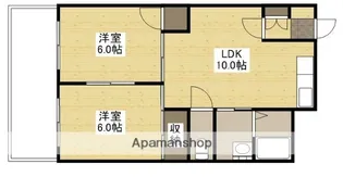 グロワール広瀬【6階】の間取り
