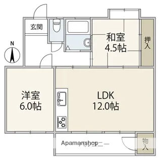 鈴が台団地分譲住宅H棟【3階】の間取り