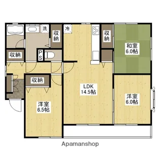 ウィンベル戸坂【3階】の間取り