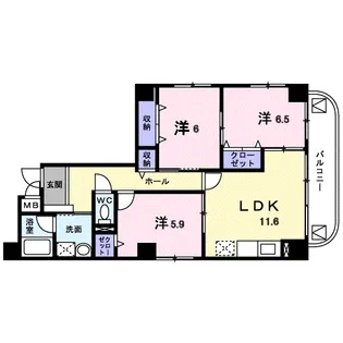 アプリコットガーデン【5階】の間取り