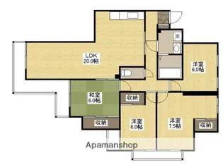 グランハイツ三滝【101号室】の間取り