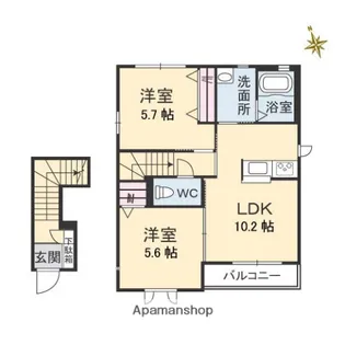 ノーブル南観音【2階】の間取り