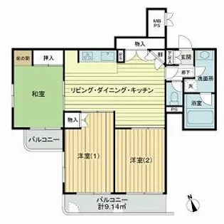 ライオンズマンション古江東【2階】の間取り