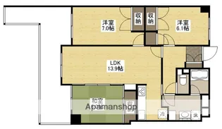 藤和東雲公園ハイタウン【6階】の間取り