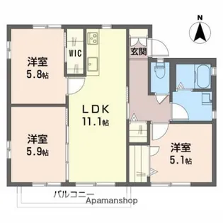 メイプル仁保南【1階】の間取り