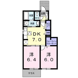 ブランシュールC【1階】の間取り