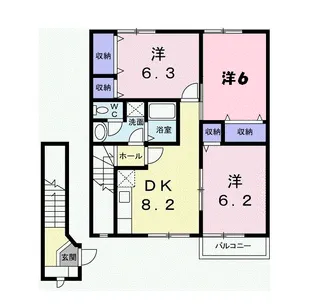 メープル焼山 C【2階】の間取り