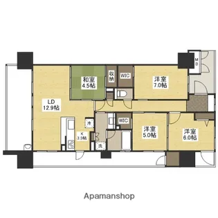 サーパス平和公園【7階】の間取り