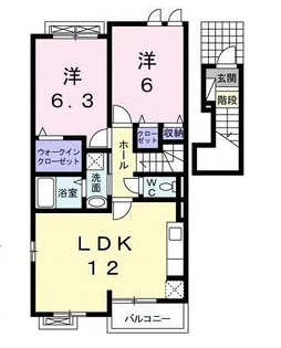ブルック・サイド B【2階】の間取り