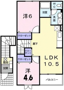 ベルアンジュB【2階】の間取り