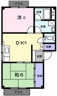 シティハイツ西本A【1階】の間取り