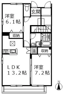 プラムガーデン B【102号室号室】の間取り