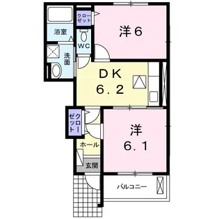 アプリコット A【1階】の間取り