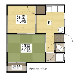 コーポみどり【1階】の間取り