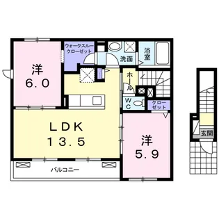 ティシュティル5【2階】の間取り