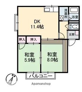 フローラル温品 D棟【2階】の間取り