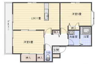 アセント古市【102号室号室】の間取り