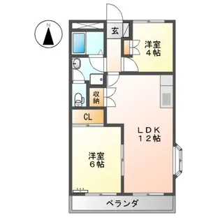 エクセレンス東野Ⅱ番館【2階】の間取り