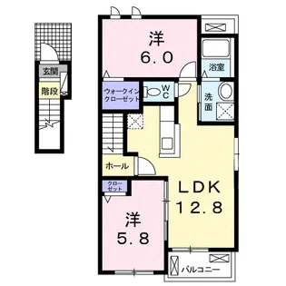 レスポワ-ルシミヅ【2階】の間取り