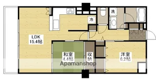 アイレスト中町サンテ・フェスタ平和大通り【14階】の間取り