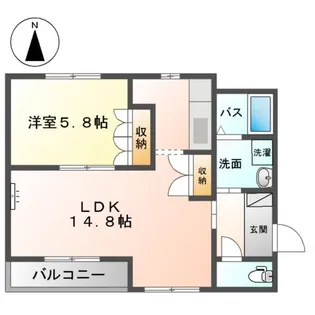 ベルジュシュシュ【2階】の間取り