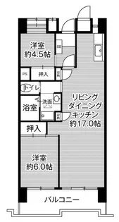 ビレッジハウス光南タワー1号棟【6階】の間取り