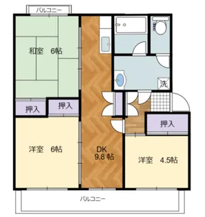 高陽真亀団地1号棟【302号室号室】の間取り