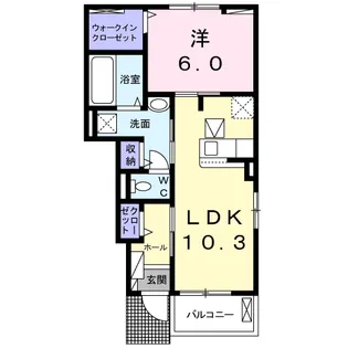 サンシャインA【1階】の間取り