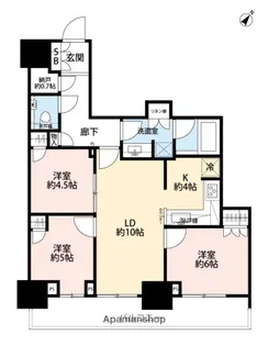 hitoto広島TheTower【12階】の間取り