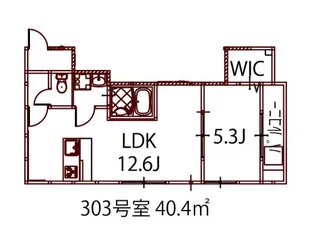 リノリノアパートメント広島エキキタ【303号室号室】の間取り
