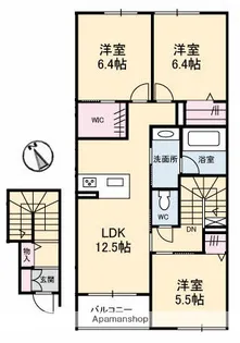 サンクレールコートB【2階】の間取り