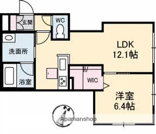 シャーメゾン尾長西A【1階】の間取り