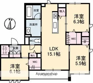 エコルフロント【3階】の間取り