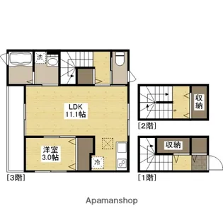 メゾンカリーノ牛田新町NO1【3階】の間取り