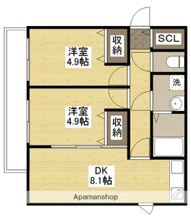 メゾンドルポ吉見園【3階】の間取り