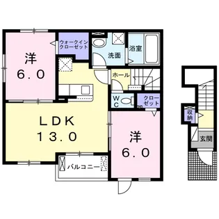 サンフラワー B棟【2階】の間取り