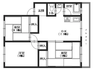 米尾マンション【202号室号室】の間取り