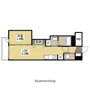 月光呉本町ツインタワーツヴァイ(弐番館)【3階】の間取り