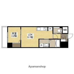 月光呉本町ツインタワーツヴァイ(弐番館)【8階】の間取り