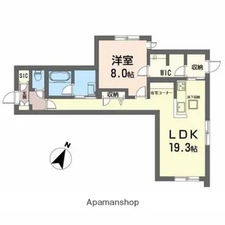 ミラベル祇園【1階】の間取り