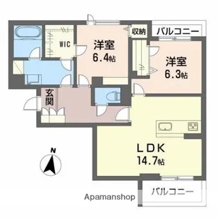 コンフォーザ【2階】の間取り
