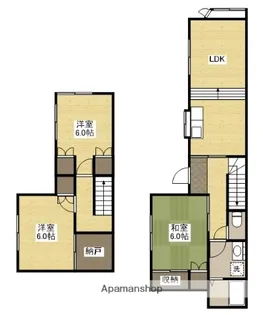 広島県広島市安佐南区高取北2丁目【テラスハウス】の間取り