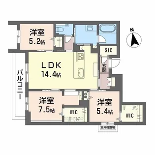 ブルーハート6【3階】の間取り