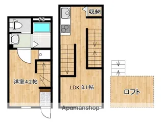 CASA COZY隅の浜【1階】の間取り