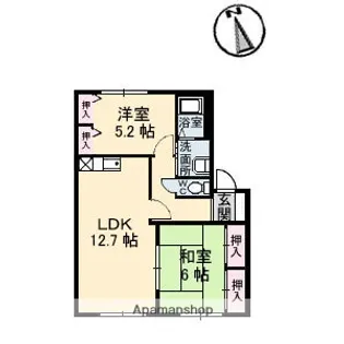 カーサ焼山中央 A棟【1階】の間取り