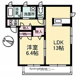 リヴィエール朝日町【2階】の間取り